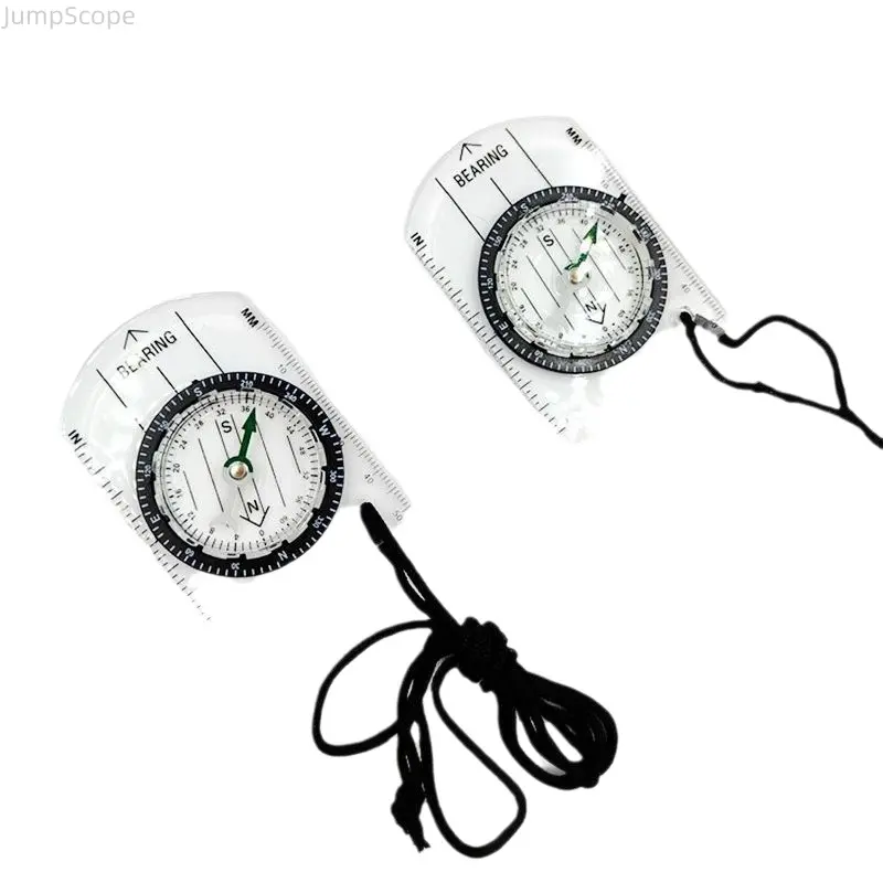 Mini Acrylic Baseplate Adventure Compass - Portable Orienteering Map Compass with Scale Ruler, Lightweight Navigation Tool for Hiking, Camping, Adventure Compasses