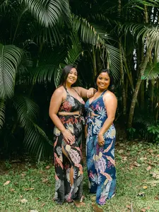 Super Soft Summer Hawaiian-style Wrap Pants-and-top Set-Tropical Sarong Pants with Matching Top Luau Set Gifts