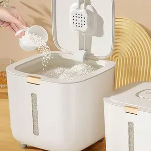 Large Capacity Food Grade Rice Flour Storage Container, Thickened Anti-Moth Moisture Proof Jar, Kitchen Sealed Grain Bucket