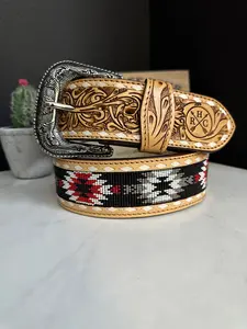 RHC-2028 2 Inch Beaded Belt with Decorative Beads, Versatile Style for Everyday Wear