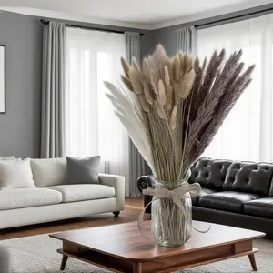 100 Stems of Dried Pampas Grass for Stunning Home Decor