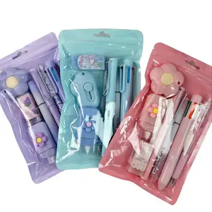 Cute Pastel Stationery Set – 7-Piece Aesthetic Flower-Themed Pens & Tools, Perfect Back-to-School Supplies for Teens & Students adhd office accessories