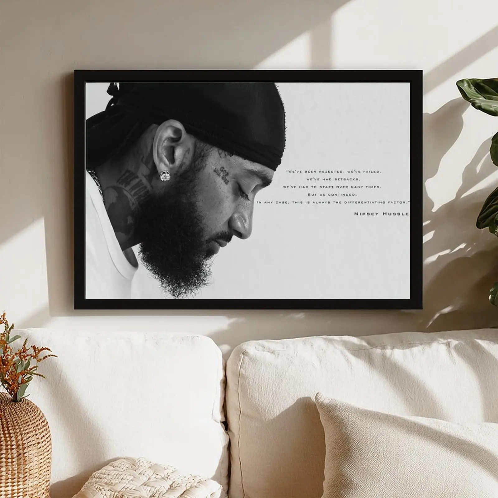 Nipsey Hussle Quotes Unframed Print Paintings - Waterproof Artistic Photo, Minimalist Home Decor Wall Art, Rap Music Lovers Gift with Storage Box, Kitchen Decor Accent