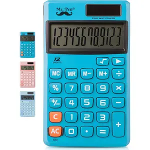 Standard Function Calculator, 12 Digits, Small Solar Calculator