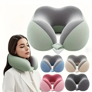 Memory Foam U-Shaped Travel Neck Pillow — Office Nap Pillow & Neck Support — Washable Cover — For Adults