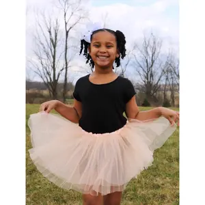 Peach Tutu Skirt for Girls – 3-Layer Tulle Ballet, Dance, and Dress-Up Costume Skirt