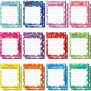 24 Pack Inspirational Sticky Notes Motivational Notepads Appreciation Sticky Notes Funny Memo Pads Positive Note Bulk 3 x 4  for Women Nurse Teacher Office Supplies(Colorful,Inspirational)