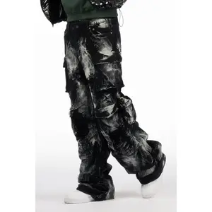 Mahesh Black Baggy Cargo Corduroy Pant