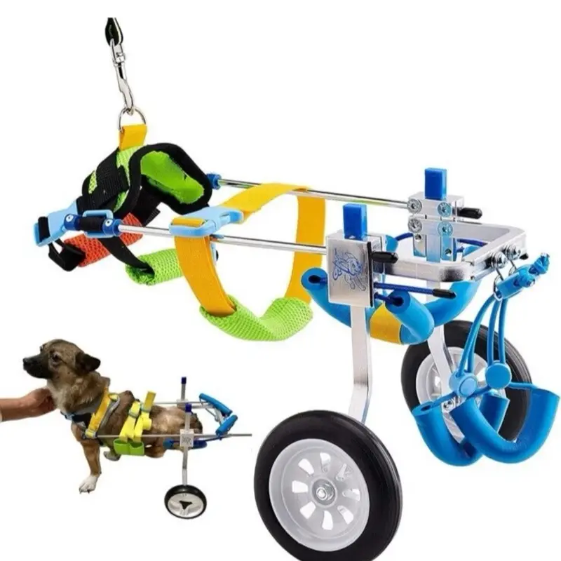 XXS Size Metal Frame Dog Wheelchair, Pet Mobility Aid for Disabled Hind Legs - Height, Width & Length-Adjustable, Foldable Design, Lightweight, Light & Strong, Easy to Assemble, Convenient to Carry, Fordable Design