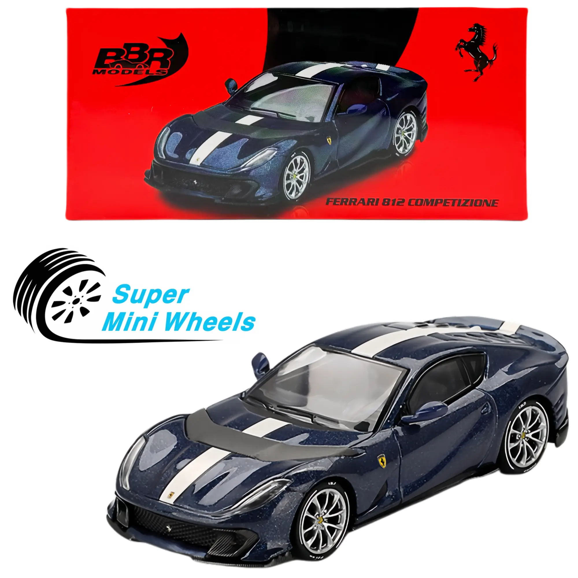 BBR Models 1:64 Ferrari 812 Competitizone Blue Tour De France - Limited Edition
