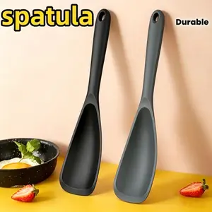 2 Pcs Cooking Spoons, Silicone Cooking Spatula, Suitable for Non-Stick Pans, Multi-Functional Cooking Spatula, BPA-Free, One-Piece Design, Ideal for Scooping, Scraping, Serving, and Stirring, Kitchenware.
