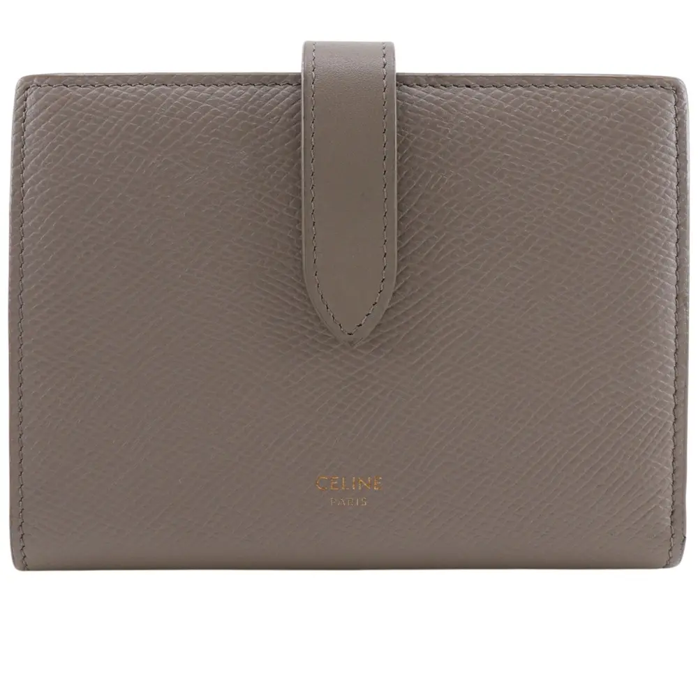 Pre-owned Celine Calfskin Small Leather Goods Medium Strap Wallet Leather Wallet
