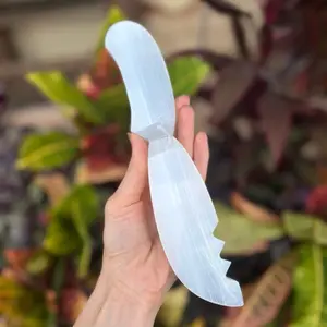 Selenite Sword Dagger 9.5 to 10 Inch Crystal for Meditation Rituals Enhances Intuition Absorbs Negative Energy Reiki Healing
