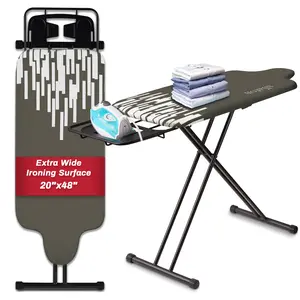 Slieton Extra Large Ironing Board with Adjustable Height 64" L x 20" W x 38" H, Sliding Iron Rest & Hang Rail for Efficient Ironing