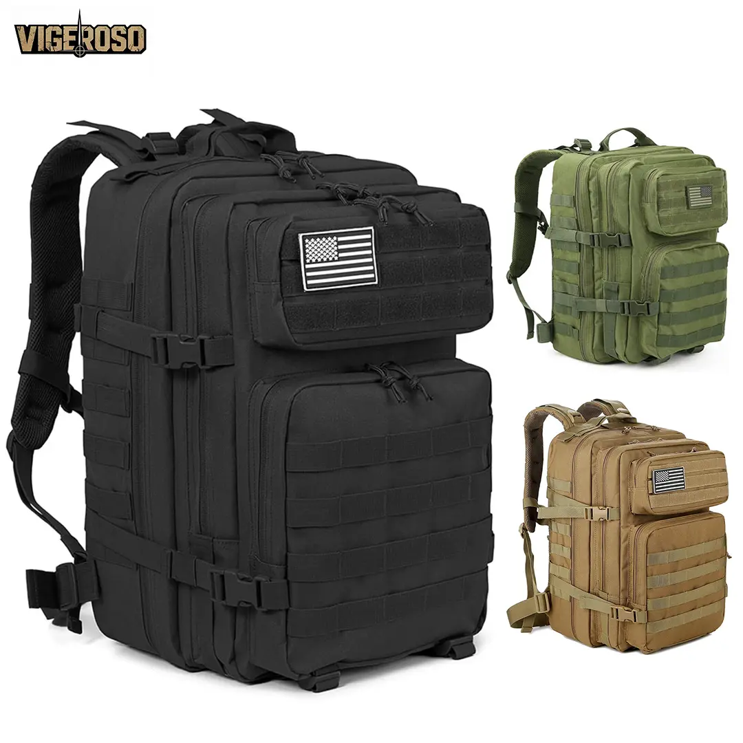 VIGEROSO 50L Hiking Backpack - Durable Polyester, Multifunctional Camping & Trekking Shoulder Bag with Zip Closure, Ideal for 3-Day Outdoor Adventures, Hunting, and Sports, Camping Gear |   Modern Backpack |   Adjustable Straps, Backpack for Hiking