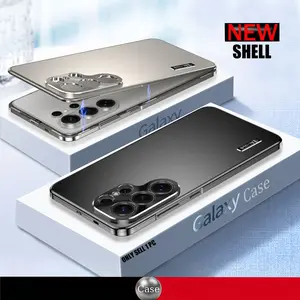 Samsung Galaxy S26 S25 S24 Ultra case, 2-in-1 metal phone case Aluminum alloy frame, matte PC backboard Ultra thin anti drop protective back cover Casing (Comes with 1 screen protector)