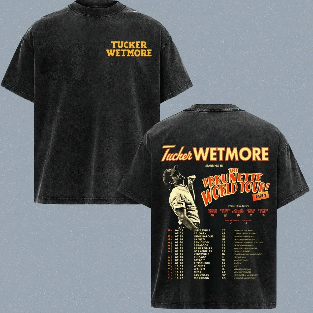 Tucker Wetmore Tour 2026 Washed Vintage T-Shirt, Unisex Shirt, Music Artist Tee, Country Music Fan Apparel, Graphic Tee Casual Cotton P7V
