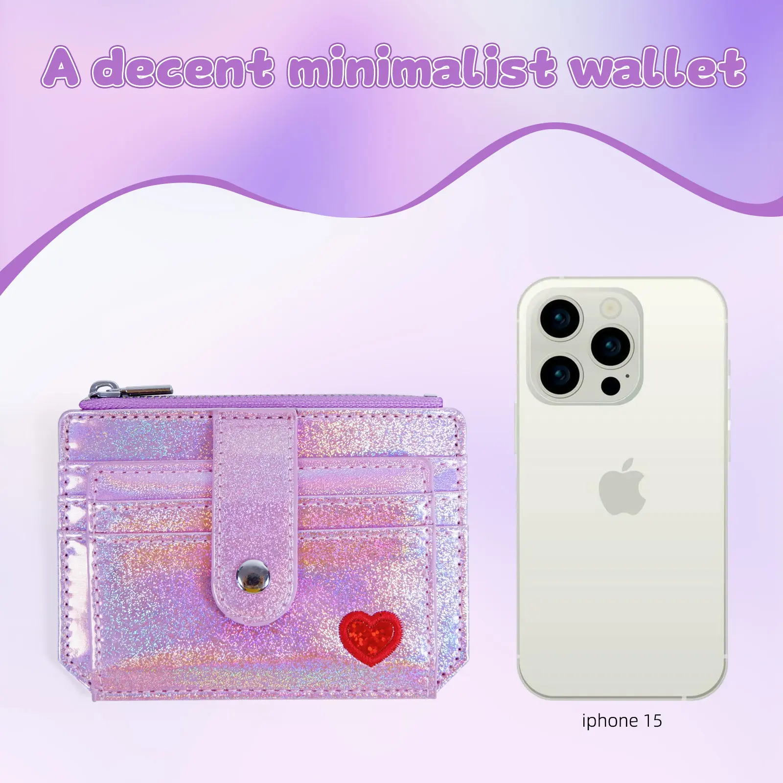 2026 (Mother's Day Gift) TikTok Viral Pink Holographic Card Holder with  Pink White Bracelet - Multi-Function Wallet with Coin Pocket | Portable  Fashion Accessory for Women - TikTok Shop