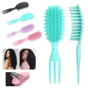 New Curly Hair Comb Curling Brush Styling Comb Bounce Comb Suitable for Dry Wet Hair Multiple Scenarios Women Use