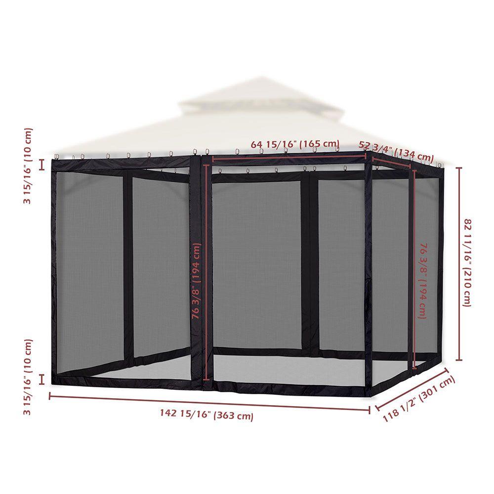 Gazebo Replacement Mosquito Netting 10*12Inch/Black