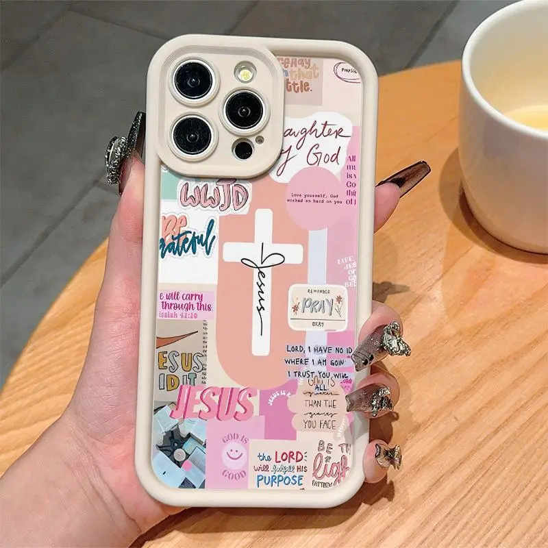 Cross Pattern Phone Case, TPU Anti-drop Cellphone Protective Case, Total Protective Shockproof Mobile Phone Cover for iPhone 16 15 14 13 12 11 Plus/Pr