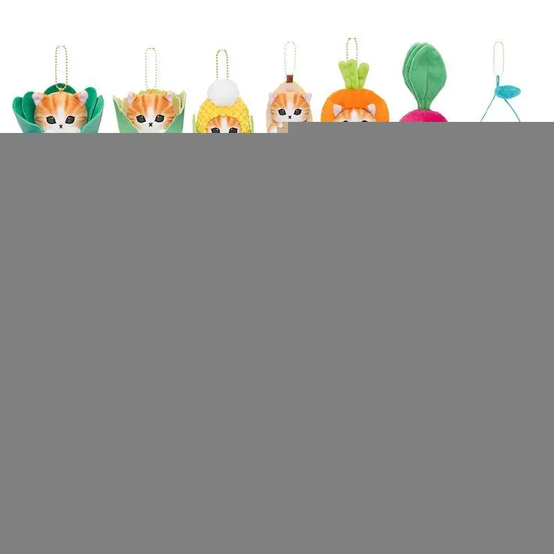 Yoyo Japanese Style Cute Mofusand Plushie Shark Cat Fruit Vegetable Series Soft Hanging Keychain Pendant Gift for Girl