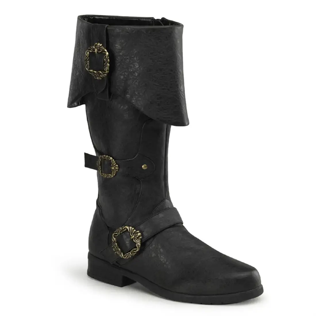 Funtasma Carribean-299 Men's Pirate Knee Boot Black Vegan Leather