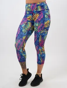 CVG Electric Palms Leggings Blue Bottom