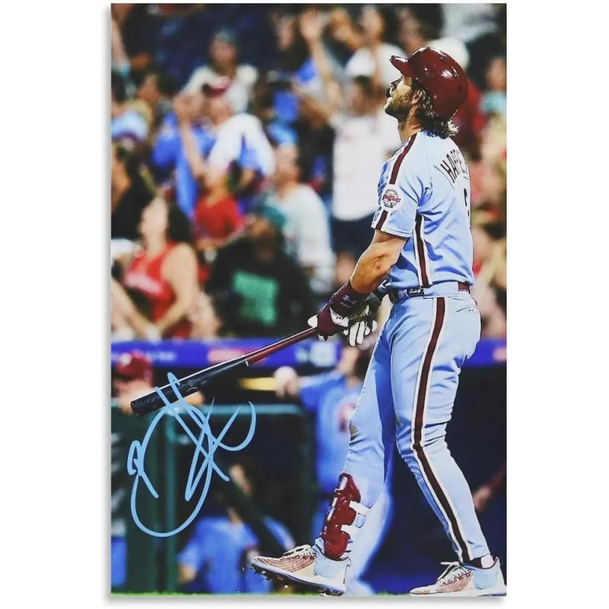 Bryce Harper Signed Baseball Poster, Canvas Wall Art Photo, Home Decor Artwork for Room Decoration