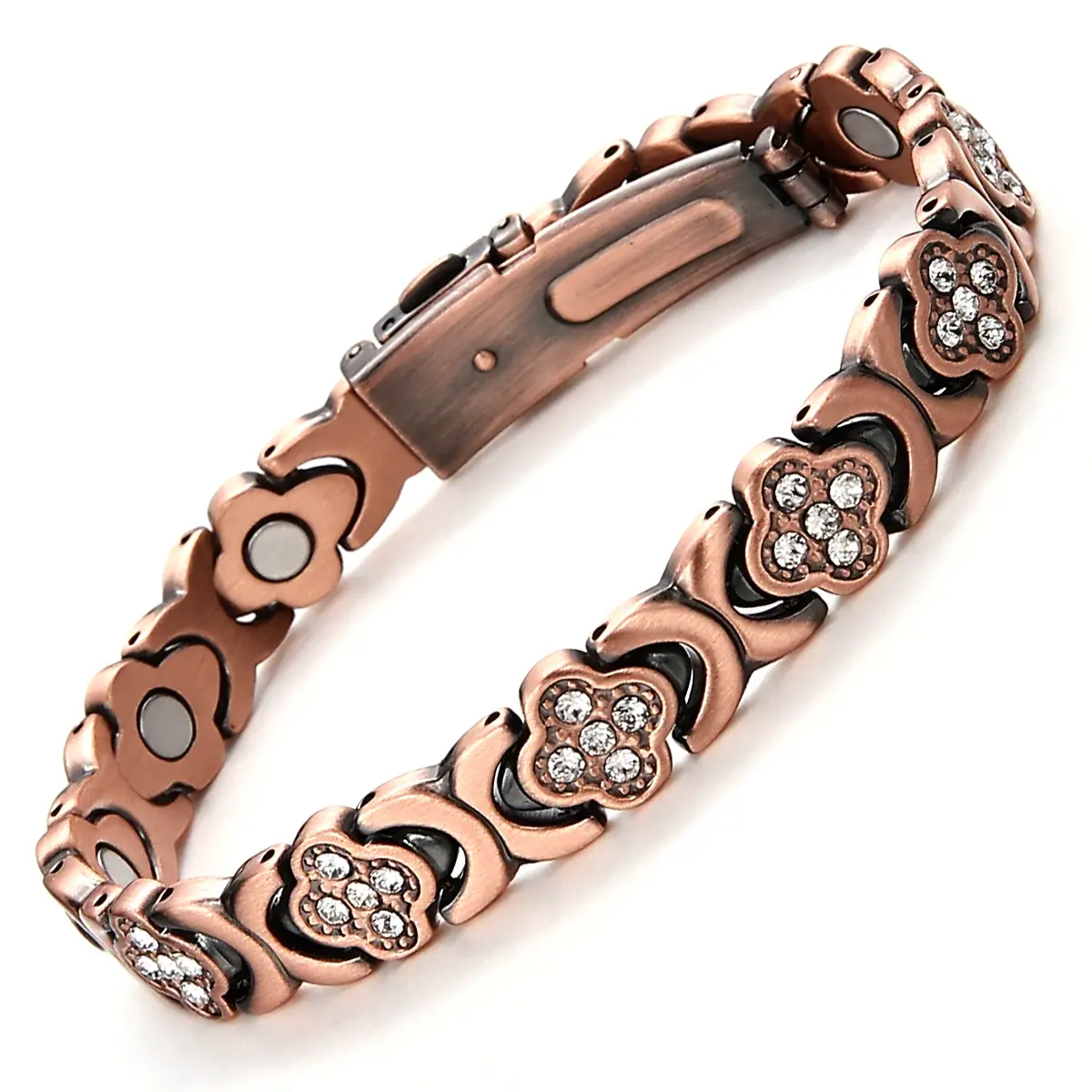 Copper Bracelets for Women , Pure Copper Magnetic Bracelet with 3500 Gauss Effective Magnets Outdoorfun Wearable Adjustable Rose Gold Rose Gold Sparkle Adjustable Necklace permanent  hand  chain