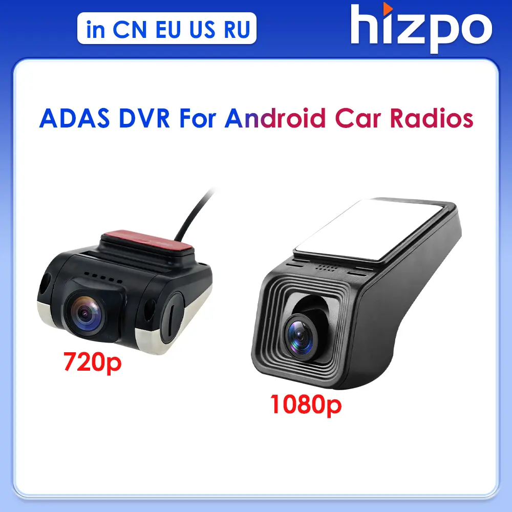 Hizpo Android Car GPS Player with Front HD 1080P/720P 2 Kinds of DVR Camera, ADAS Function, Night Vision, USB Connectivity, Quick Install, AI Security, Anti-Theft, Locus Management - No SD Card Included