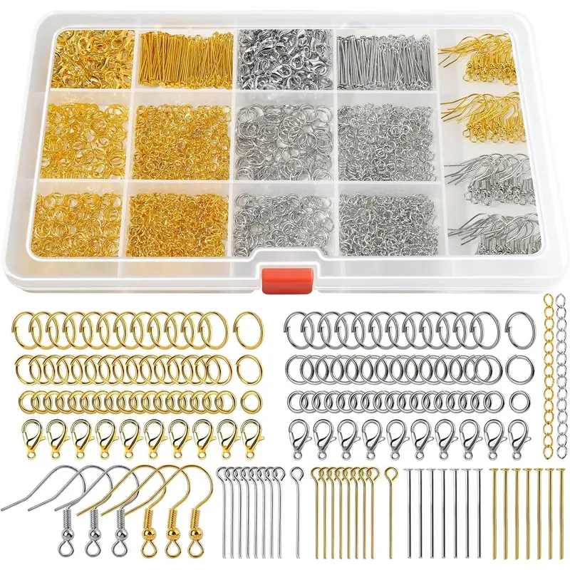 Jump Ring Seept 420Pcs 1\" 25mm Keychain Making Kit, Including 140Pcs Keychain Rings With Chain, , Screw Eye Pins For Keychains/Jewelry/DIY Necklace Making Kit