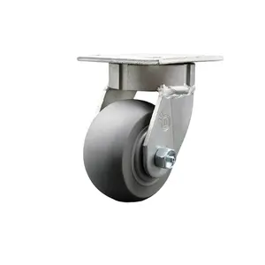 212 MAIN Heavy Duty Kingpinless Swivel Top Plate Caster, Swivel Type, 4 in. Thermoplastic Rubber Donut Tread Wheel, Ball Bearings, 300 lbs Capacity per Caster (SCC-KP30S420-TPRBD)