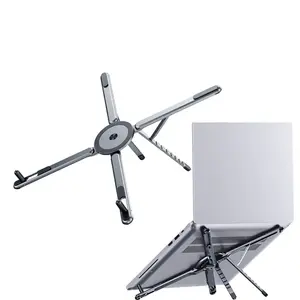 Laptop Stand for Desk, Foldable Aluminum Alloy Magnetic Notebook Riser Mount,Adjustable Height Ventilated Cooling Computer Cooling Holder,Multi-functional Stand
