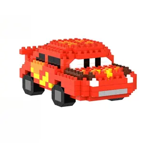 Car Building Blocks 2 3 Lightning Anime Cartoon Character Models Building Blocks Children's Birthday Holiday Gift Toys Vehicle Building Blocks