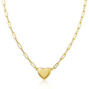 Tewiky 14K Gold/Silver-Plated Heart Shape Pendant Magnetic Necklace for Women Dainty Fashion Choker Necklace Jewelry Love Party Mother's Day Gift summerwins