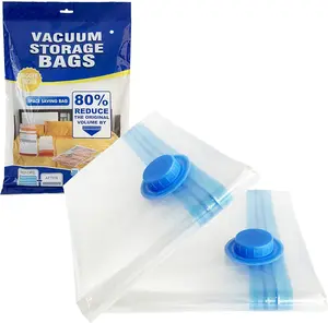 6-Pack Reusable Vacuum Storage Bags with Air Pump Durable Space-Saving Sealed Bags for Clothing Blankets Bedding Travel & Moving Storage Waterproof Anti-Mold PA+PE Material prevents water dustproof organizer box home office dormitory bathroom