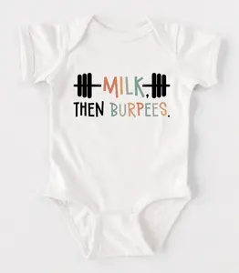 MMilkThen Burpees Onesie, Sarcastic Novelty  Baby Bodysuit, Pregnancy Announcement Onesie, Baby Shower Gift, Bodysuits & One-pieces