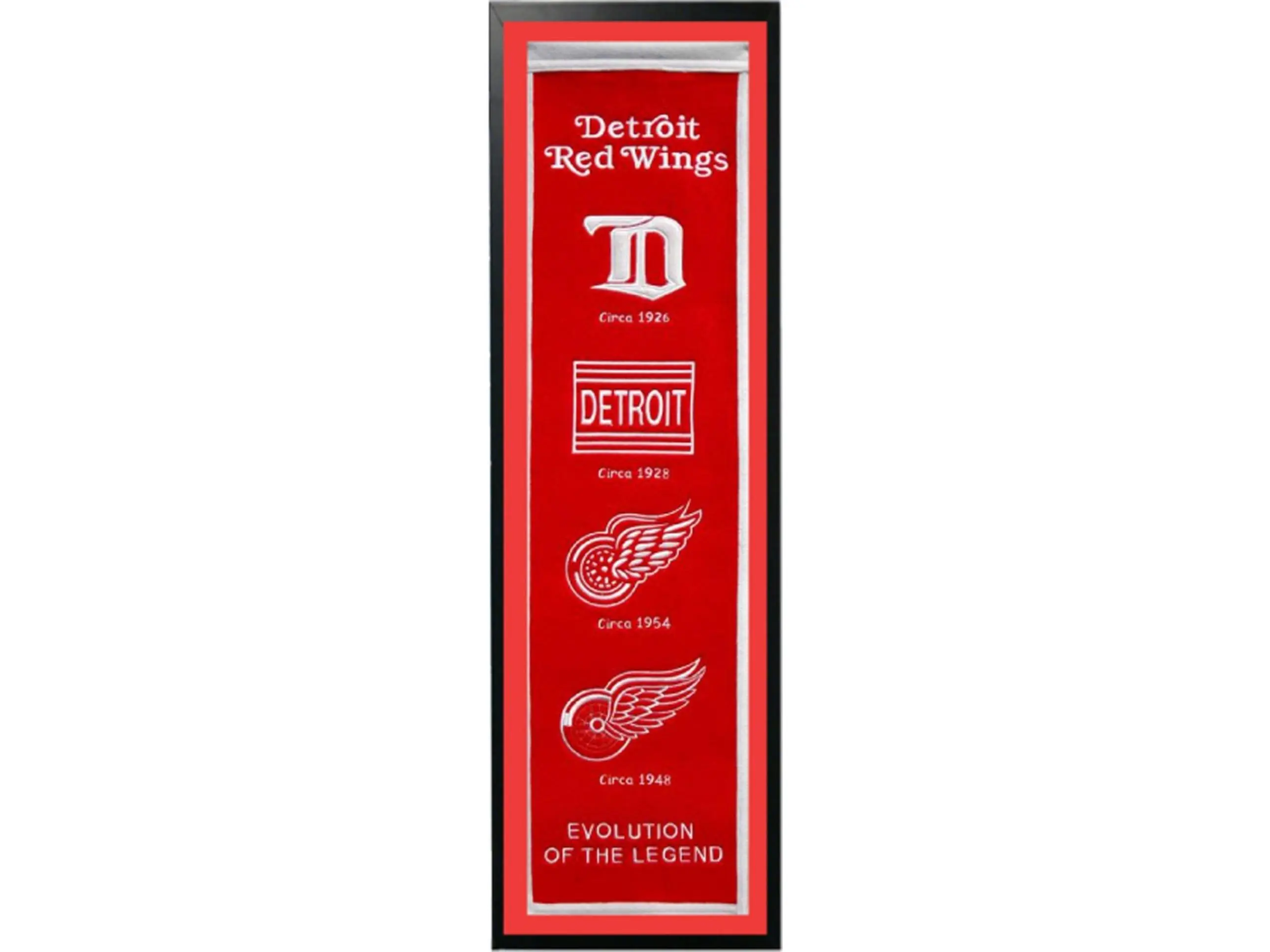 Encore Select 109-65 Detroit Red Wings Logo History Felt Banner - 14 x 37 in.