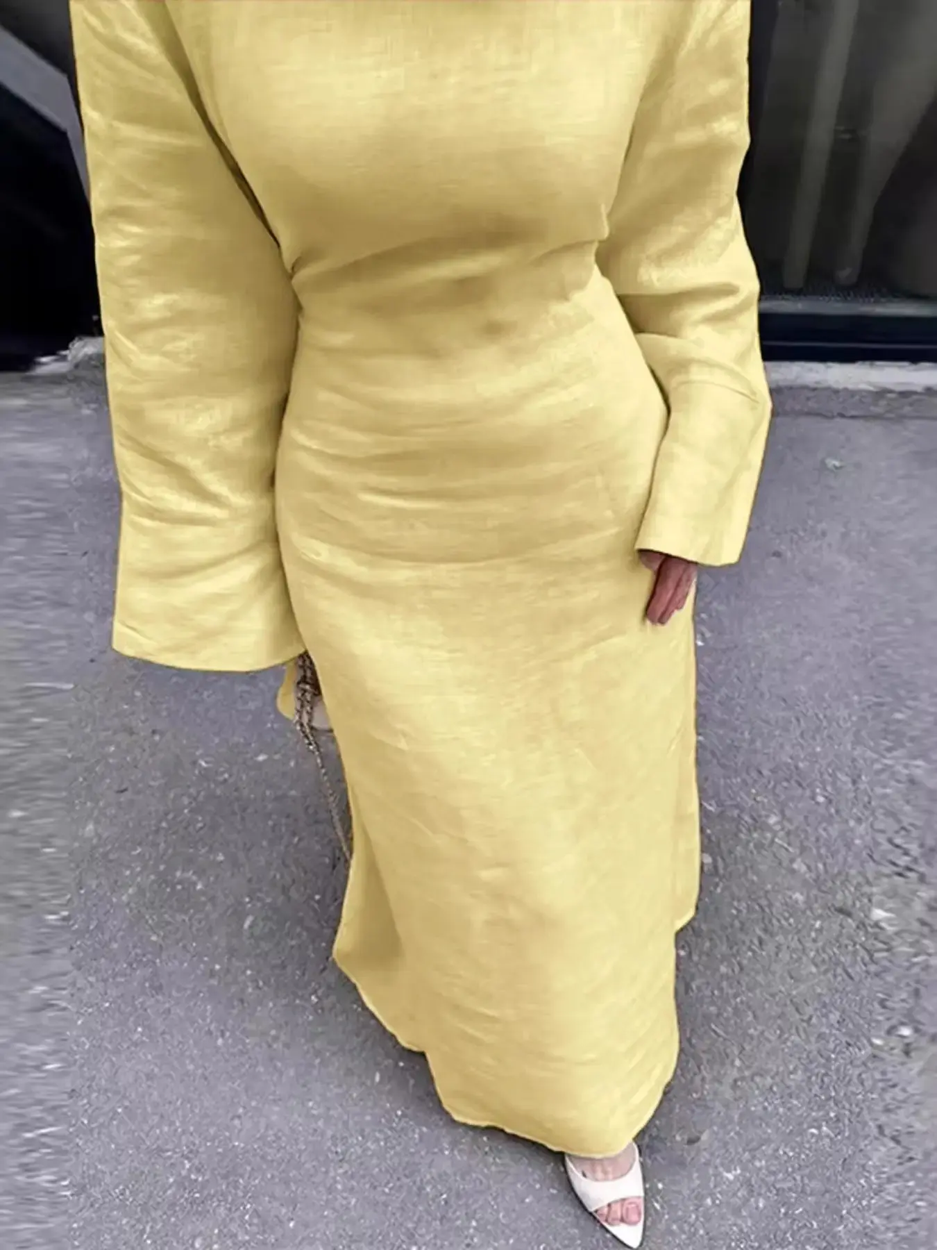 Women's Elegant Light Muslim Robe Dress, Modest Islamic Clothing, Slim Fit Long Dress for Spring and Summer, Casual and Stylish Islamic Fashion, Modest Dresses