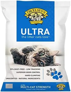 Cat Litter - Premium Unscented w/ Natural Ingredients - Low Dust Superior Odor Control- Hard Clumping Moisture Absorbing Clay Multi (For All Cats)