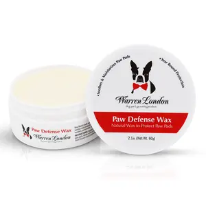 Warren London Paw Defense Wax 2.1 Oz - Natural Beeswax & Vitamin E Balm for Dry Cracked Paws Year-Round Protection for Dogs - Grooming