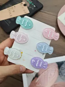 Transparent Fish Hair Clip, French Fish Clip, Cute Girl Hairpin, Child Bang Side Clip, Acrylic Carp Duckbill Clip, Fashionable Head Accessory, Decorative Hair Clips