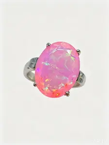 Evelyn(10281)gc.S925 pink opal ring $149/pc