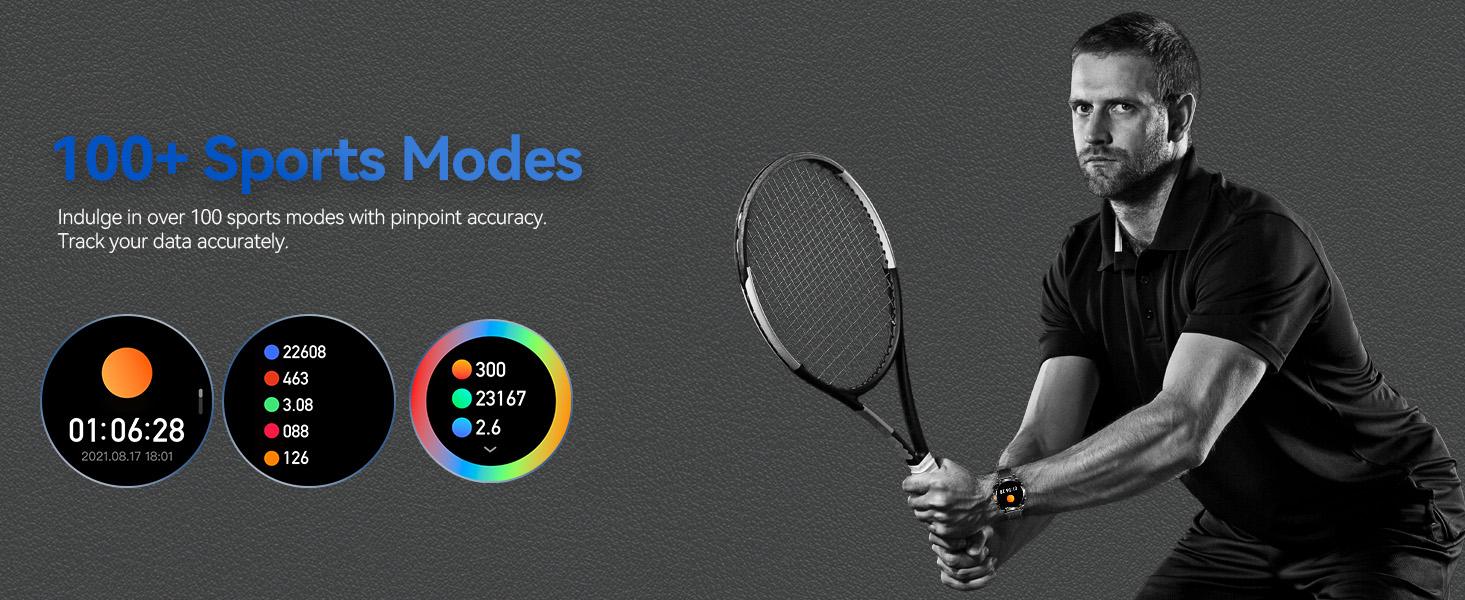 Smart Watch for Men with Earbuds, 2 in 1 Wireless Calling Smartwatch Can Answer & Make Calls, IP67 Waterproof, 100+ Sports Modes, Massive Dials, Practical Functions & Notification Alert, Compatible with iOS Android, Perfect Gifts