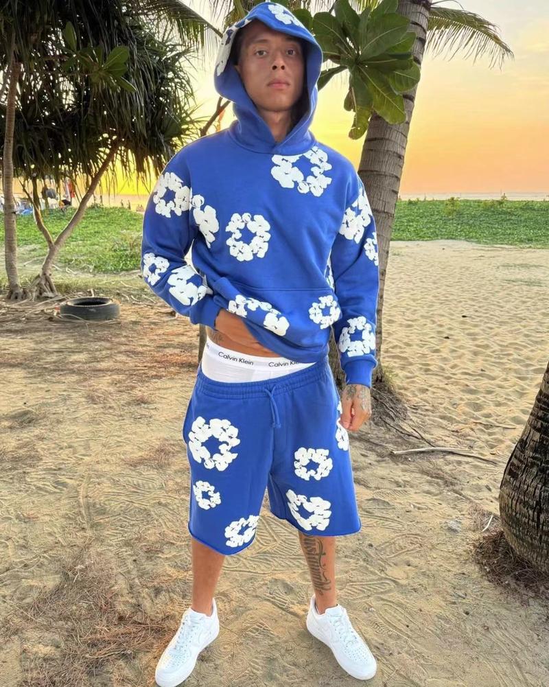 Denim Tears Unisex Fashionable Foam Cotton Printed Hoodie & Sports Suit Classic European and American Style Comfortable Durable Versatile for Multiple Occasions All Seasons