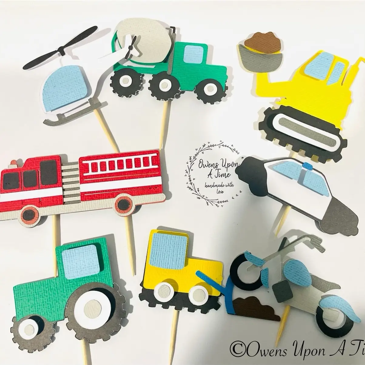 Transportation Themed Cupcake Toppers