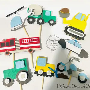 Transportation Themed Cupcake Toppers