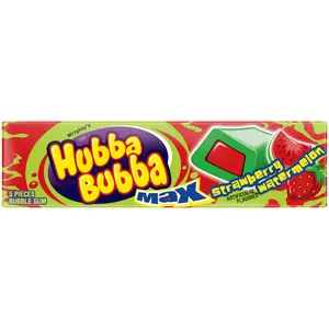 18x Hubba Bubba Max Strawberry Watermelon Chewing Gum - Sweet Bubble Gum Treats Snack Candy Flavor 5ct