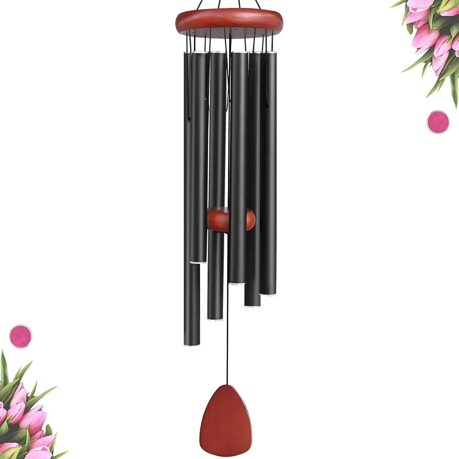 26" Aluminum Deep Tone Windchimes - B Major & Pentatonic Scale Hanging Bells, Stress Reliever 4-Season Outdoor Garden Home Decor, Mother's Day Memorial Gift for Mom